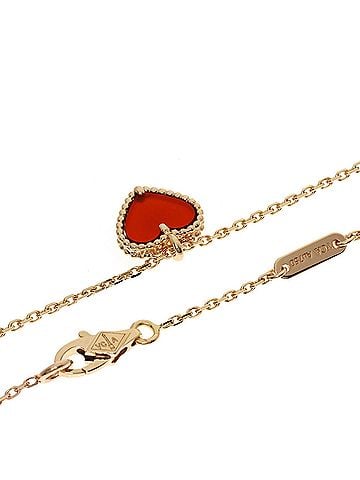 Van Cleef & Arpels Van Cleef & Arpels Sweet Heart Carnelian Necklace, 18K Pink Gold, Women's (view 2)