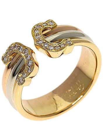 Cartier Cartier 2C SM Diamond Ring #48, 18K Yellow Gold/18K White Pink Gold, Women's. (view 2)