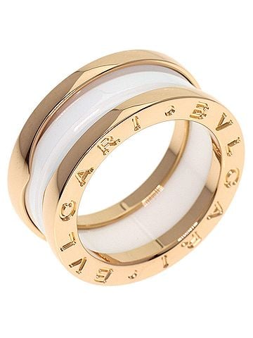 Bvlgari BVLGARI B-zero1 3-band ceramic ring, size #48, 18K pink gold, women's. (view 2)
