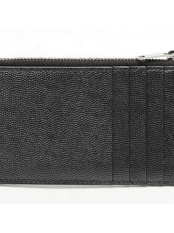 Saint Laurent Saint Laurent Monogram Fragment Zip Card Case 607915BOW021000, Grain de Poudre Embossed Leather, Black (view 2)