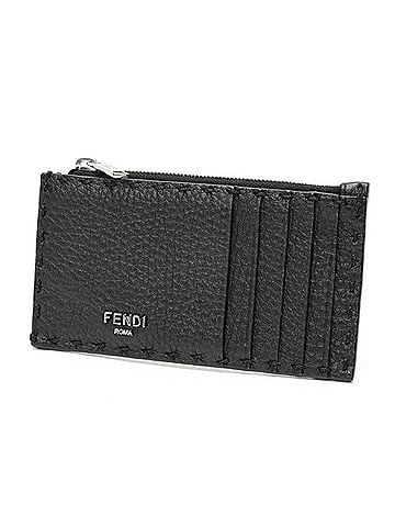 Fendi Fendi Selleria Card Case Coin Holder 7M0362 Leather Black (view 1)