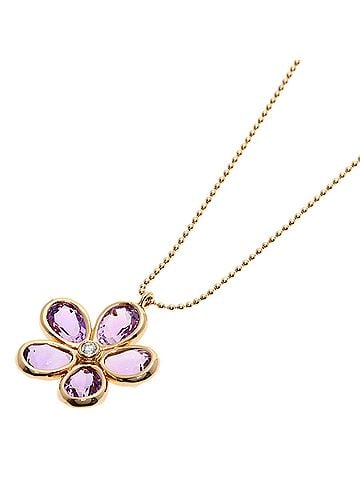 Tiffany & Co. Tiffany Garden Flower Amethyst Diamond Necklace, 18K Pink Gold, Women's. (TIFFANY&Co.) (view 1)