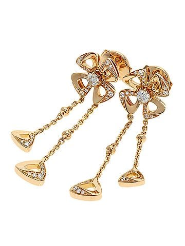 Bvlgari Bulgari Fiorever Diamond Earrings, 18K Pink Gold, Women's (BVLGARI) (view 1)