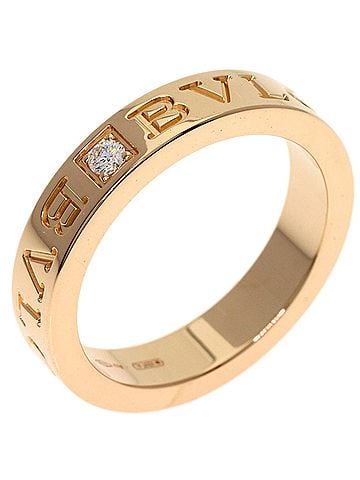 Bvlgari BVLGARI Double Logo Diamond Ring, 18K Pink Gold, Women's (view 2)