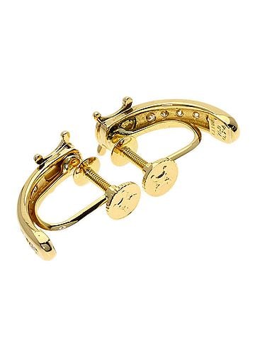 Céline Celine Macadam Diamond Earrings, 18K Yellow Gold, Women's (view 2)