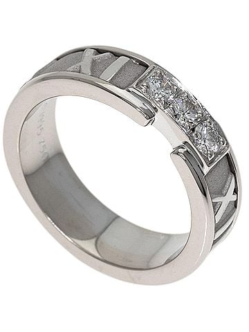 Tiffany & Co. Tiffany & Co. Atlas 3-Diamond Ring, 18K White Gold, Women's. (view 1)