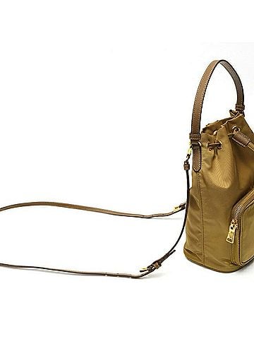 Prada Prada Duet Nylon Shoulder Bag Bucket 1BH038 Beige (view 2)