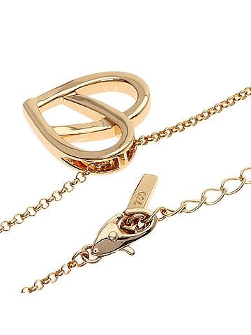 Céline Celine Heart Motif Diamond Necklace, 18K Pink Gold, Women's (view 2)