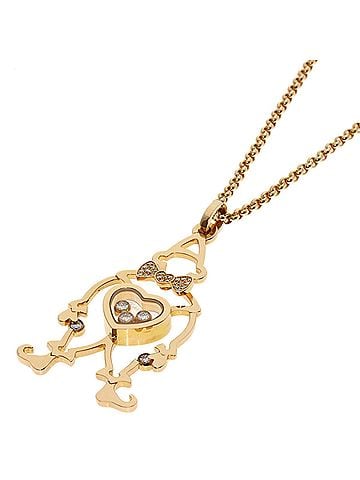 Chopard Chopard Pierrot Diamond Necklace 18K Pink Gold Women's (view 1)