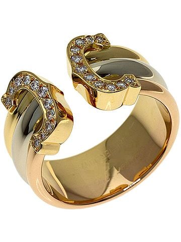 Cartier Cartier 2C Ring LM Diamond #49 - 18K Yellow Gold/18K White Pink Gold Women's CARTIER (view 2)