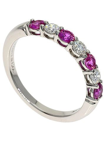 Tiffany & Co. Tiffany & Co. Forever Pink Sapphire Diamond Ring, Platinum PT950, Women's. (view 1)