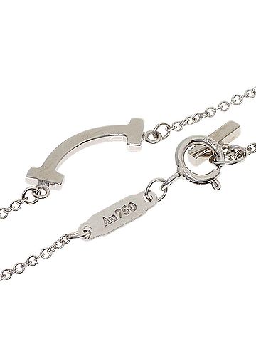 Tiffany & Co. Tiffany & Co. T Smile Mini Diamond Necklace, 18K White Gold, Women's. (view 2)