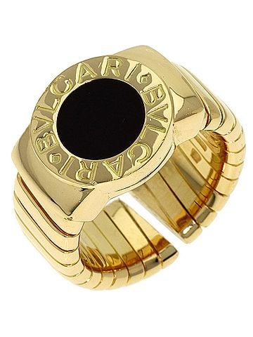 Bvlgari BVLGARI Onyx Ring, 18K Yellow Gold, Women's (view 2)