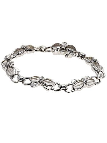 Boucheron Boucheron Ribbon Motif Quartz Diamond Bracelet 18K White Gold Women's (view 1)