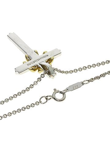 Tiffany & Co. Tiffany & Co. Signature Cross Necklace, Silver/18K Yellow Gold, Women's. (view 2)