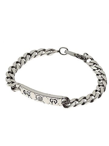 Gucci Gucci Ghost Skull Motif Bracelet, Silver, Women's (view 1)