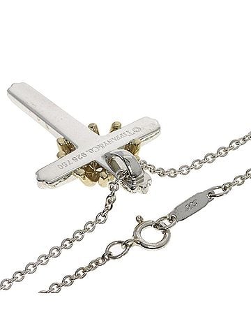 Tiffany & Co. Tiffany & Co. Signature Cross Necklace, Silver/18K Yellow Gold, Women's. (view 2)