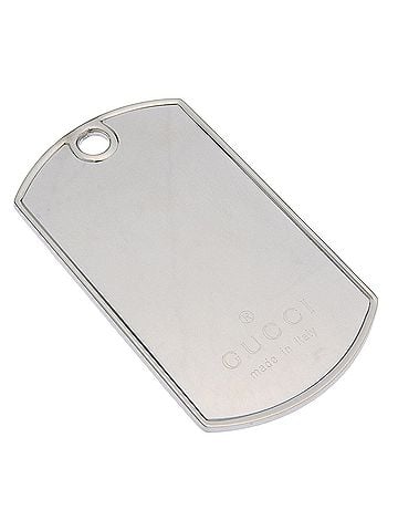 Gucci Gucci tag pendant top, sterling silver (925), approximately 19.3g, unisex. (view 1)