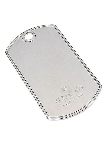 Gucci Gucci tag pendant top, sterling silver (925), approximately 19.4g, unisex. (view 1)