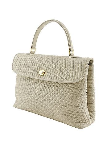 Bally Bally One-Handle Handbag, Quilted Leather, Beige, A5 Size, Turn-Lock, Women's (view 2)