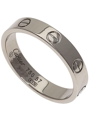 Cartier Cartier Mini Love Ring #57, 18K White Gold, Women's (view 1)