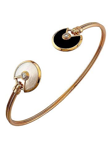 Cartier Cartier Amulet Bangle, 18K Pink Gold, Onyx, Mother-of-Pearl, Women's, CARTIER (view 1)