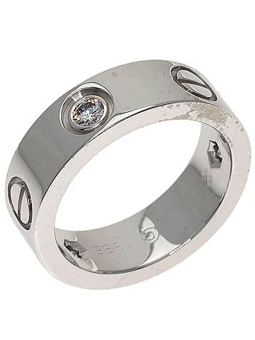 Cartier Cartier Love Ring Half Diamond #47 Ring, 18K White Gold, Women's CARTIER (view 2)