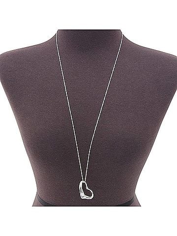 Tiffany & Co. Tiffany & Co. Open Heart Large Necklace, Elsa Peretti, Sterling Silver 925, Approx. 14.9g, Women's, A Rank (view 2)