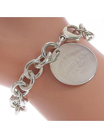 Tiffany & Co. Tiffany & Co. Return to Bracelet, Circle Tag, Sterling Silver 925, Approx. 35.5g, Unisex (view 1)