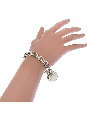 Tiffany & Co. Tiffany & Co. Return to Bracelet, Circle Tag, Sterling Silver 925, Approx. 35.5g, Unisex (view 2)