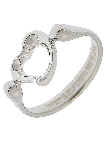 Tiffany & Co. Tiffany & Co. Open Heart Ring, Elsa Peretti Design, Sterling Silver 925, Shape, Approx. 2.4g, Women's, A Rank (view 1)