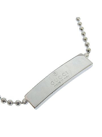 Gucci Gucci ball chain necklace choker, sterling silver 925, approximately 11.6g, unisex. (view 1)