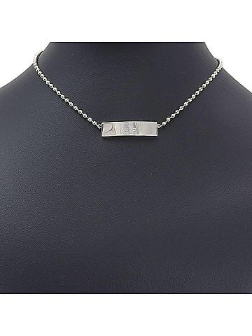 Gucci Gucci ball chain necklace choker, sterling silver 925, approximately 11.6g, unisex. (view 2)