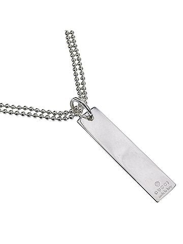 Gucci Gucci Bar Necklace, Ball Chain, Sterling Silver 925, Approx. 25.1g, Unisex (view 1)
