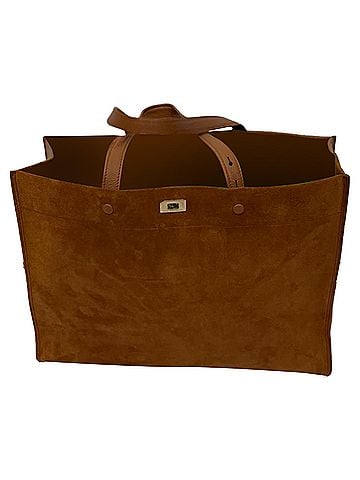 Anya Hindmarch Anya Hindmarch Large Mortimer Tote Bag in Brown Suede (view 1)