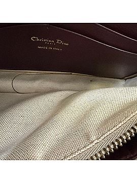 Christian Dior  Dior Saddle Oblique Wallet on Chain in Burgundy Canvas (view 2)