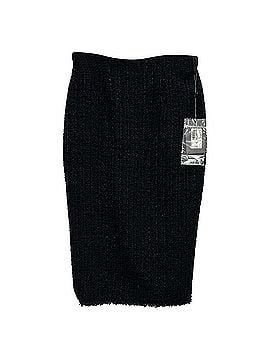 Alexander McQueen Alexander McQueen Tweed Midi Skirt in Black Virgin Wool (view 1)