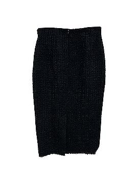Alexander McQueen Alexander McQueen Tweed Midi Skirt in Black Virgin Wool (view 2)