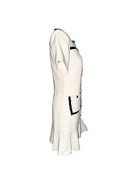 Sandro Sandro Cropped Tweed Button-Up Dress in White Polyester (view 2)