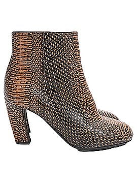 Dries Van Noten  Dries Van Noten Animal-Print Ankle Boots in Multicolor Leather  (view 1)