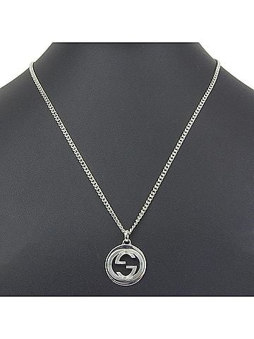 Gucci Gucci Interlocking Necklace, Sterling Silver 925, Approx. 17.1g, Unisex. (view 2)