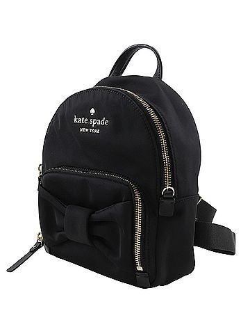 Kate Spade New York Kate Spade Ribbon Backpack/Daypack, Mini Backpack, Nylon, Black, Shoulder Bag/Handbag, 2-way, A5 Size, Zipper, Women's, A Rank (view 2)