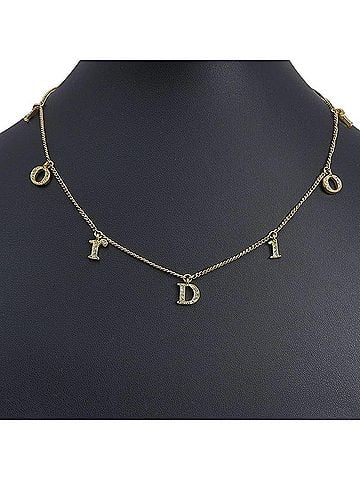Christian Dior Christian Dior logo necklace, gold plated, approximately 8.1g, women's. (view 2)