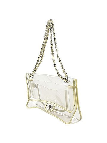 Chanel Chanel Chain Shoulder Bag, Clear/Gold Vinyl, A5 Size, Turn-Lock, Women's (view 2)