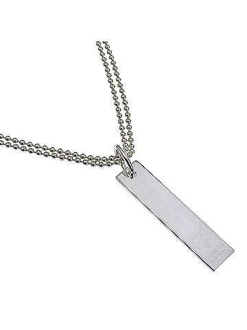 Gucci Gucci Bar Necklace, Ball Chain, Sterling Silver 925, Approx. 23.3g, Unisex (view 1)