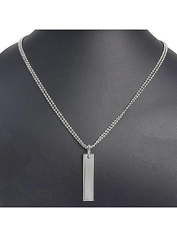 Gucci Gucci Bar Necklace, Ball Chain, Sterling Silver 925, Approx. 23.3g, Unisex (view 2)