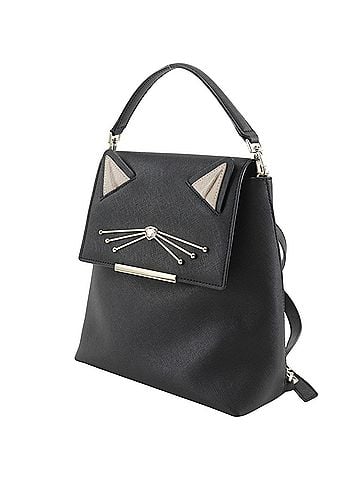 Kate Spade New York Kate Spade Make It Mine Cat 4-Way Leather Backpack/Daypack (Black) - Shoulder Bag, Handbag, 2-Way, A5 Size, Flap Closure Women's (view 2)