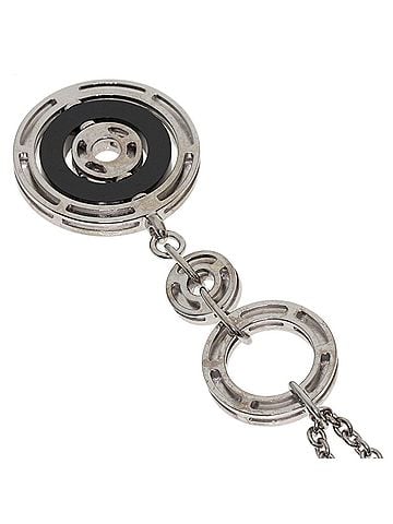Bvlgari BVLGARI Astrale Cerchi Necklace, 18K White Gold/Ceramic, Women's (view 2)