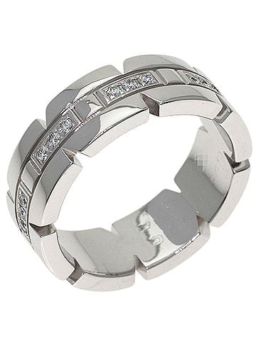 Cartier Cartier Tank Française Half Diamond Ring #47, 18K White Gold, Women's. (view 2)