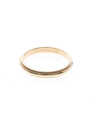 Tiffany & Co. Tiffany Milgrain Band Ring Pink Gold (18K) Fashion No Stone Band Ring Pink Gold (view 1)